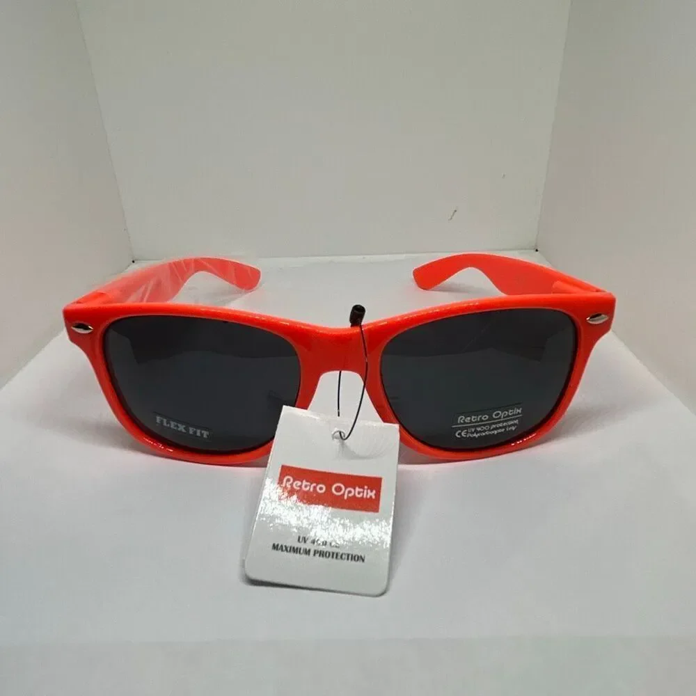 Retro Optix Neon Orange Flex Fit Sunglasses UV400 Smoke lens